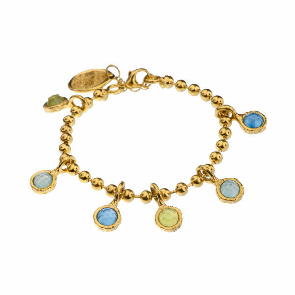handamade silver bracelet with natural stones