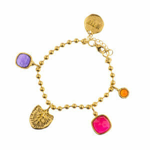unique silver handmade bracelet with colored stones