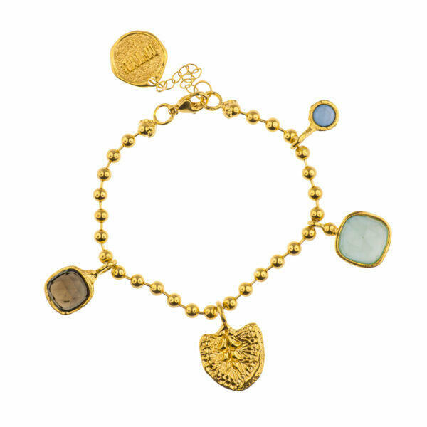 handmade silver bracelet with natural stone