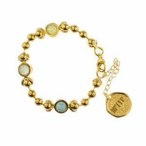 handmade silver bracelet with natural stones