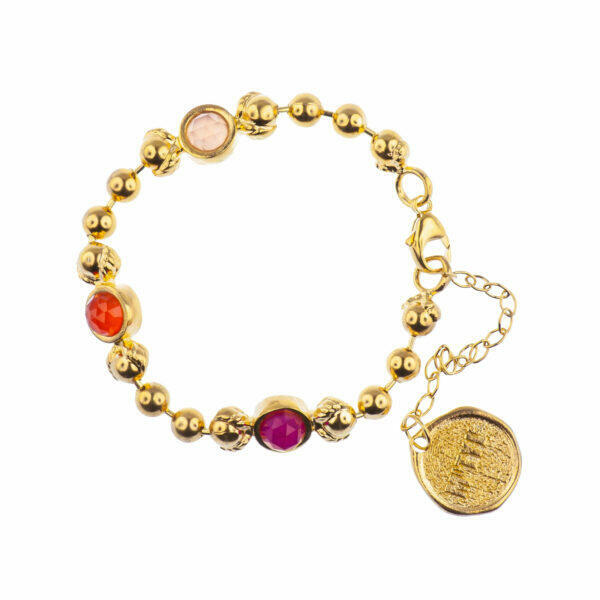 handmade silver bracelet with natural stones