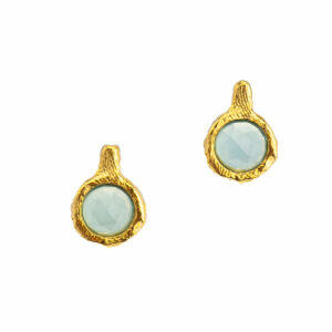 minimal organic earrings with natural stone