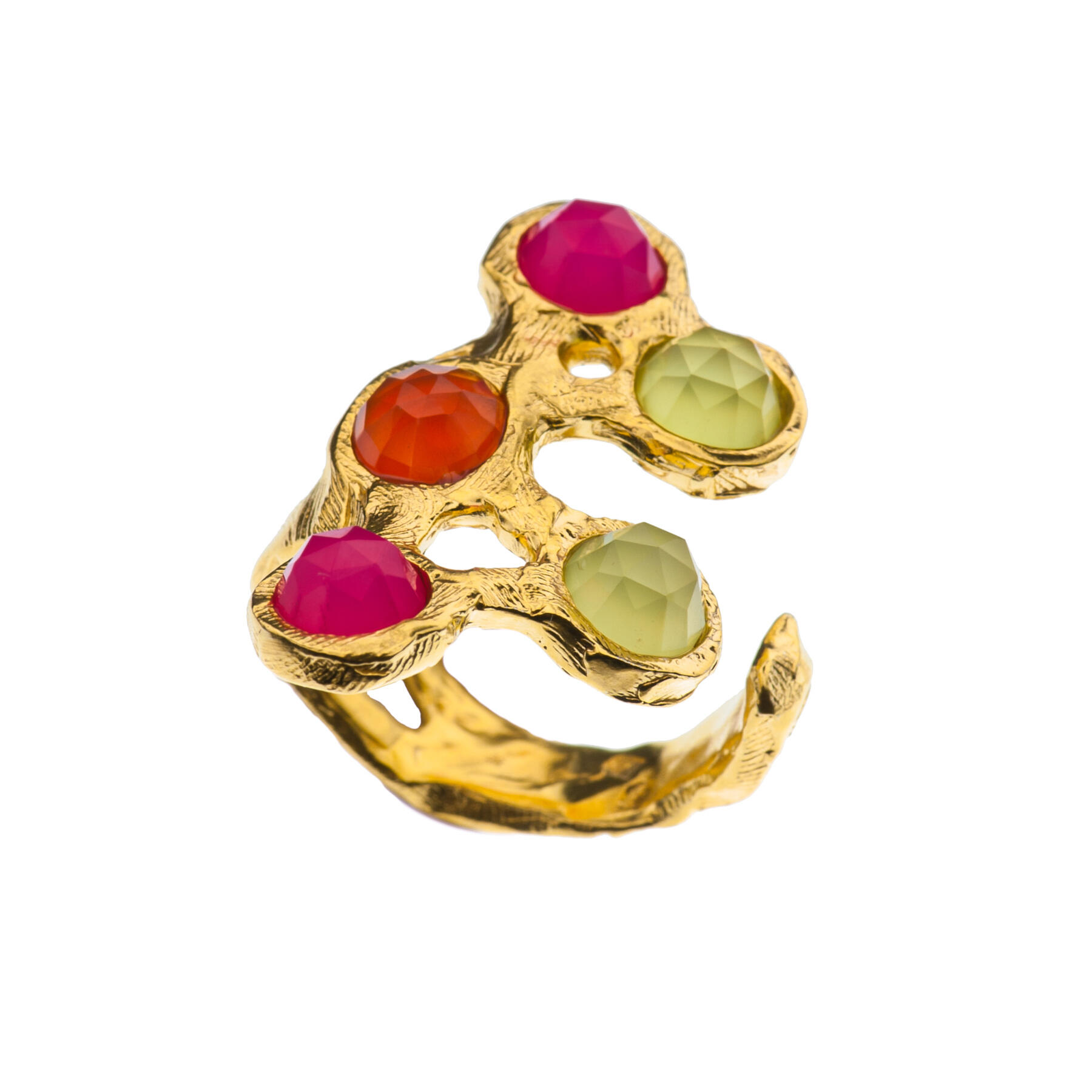 unique handmade silver ring with stones