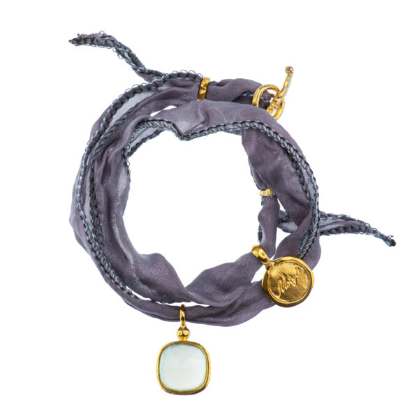 handmade bracelet with silk and agate