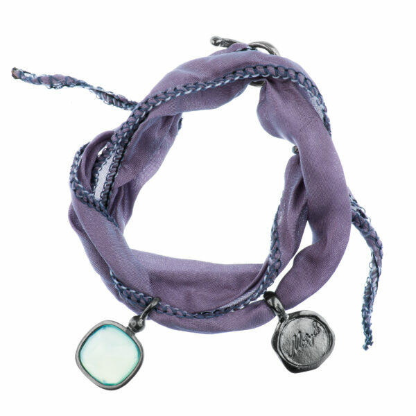 handmade bracelet with silk and agate