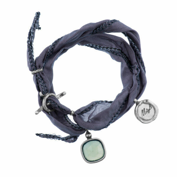 handmade bracelet with silk and agate