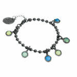 handamade silver bracelet with natural stones