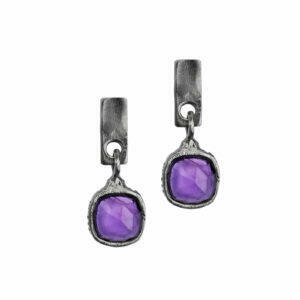 handmade silver earrigns with amethyst