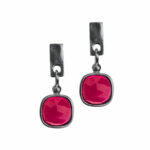 handmade silver earrings with pink stone