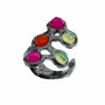 unique handmade silver ring with stones
