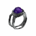 handmade unique silver ring with amethyst