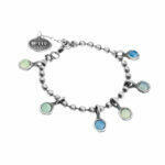 handamade silver bracelet with natural stones