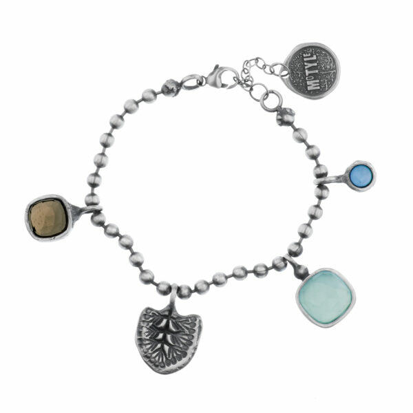 handmade silver bracelet with natural stone