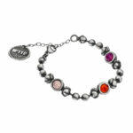handmade silver bracelet with natural stones