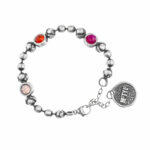 handmade silver bracelet with natural stones