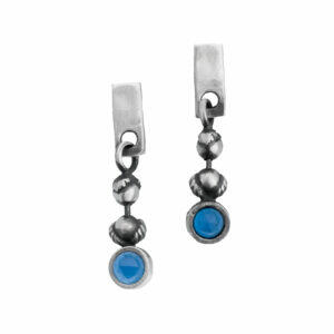 handmade unique silver earrings with agate