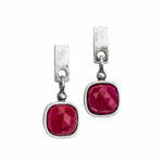 handmade silver earrings with pink stone