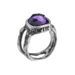 handmade unique silver ring with amethyst