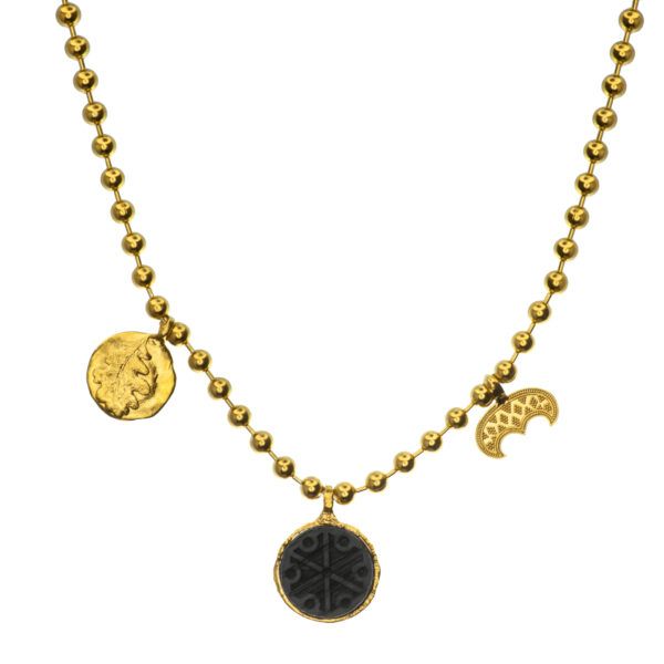 handmade silver necklace with slavic symbols
