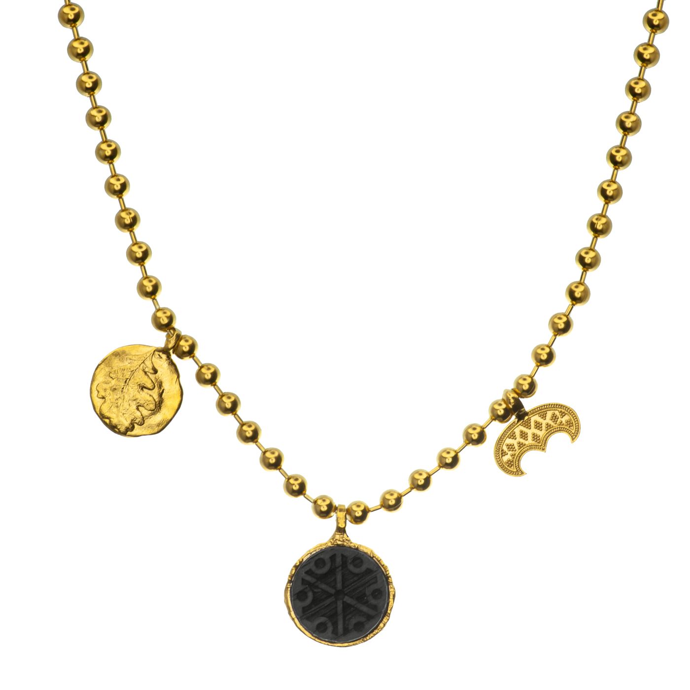 handmade silver necklace with slavic symbols
