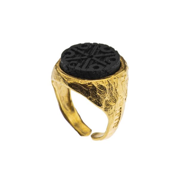 handmade silver ring wth wood