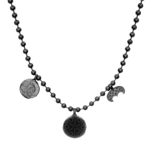 handmade silver necklace with slavic symbols