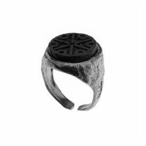 handmade silver ring wth wood