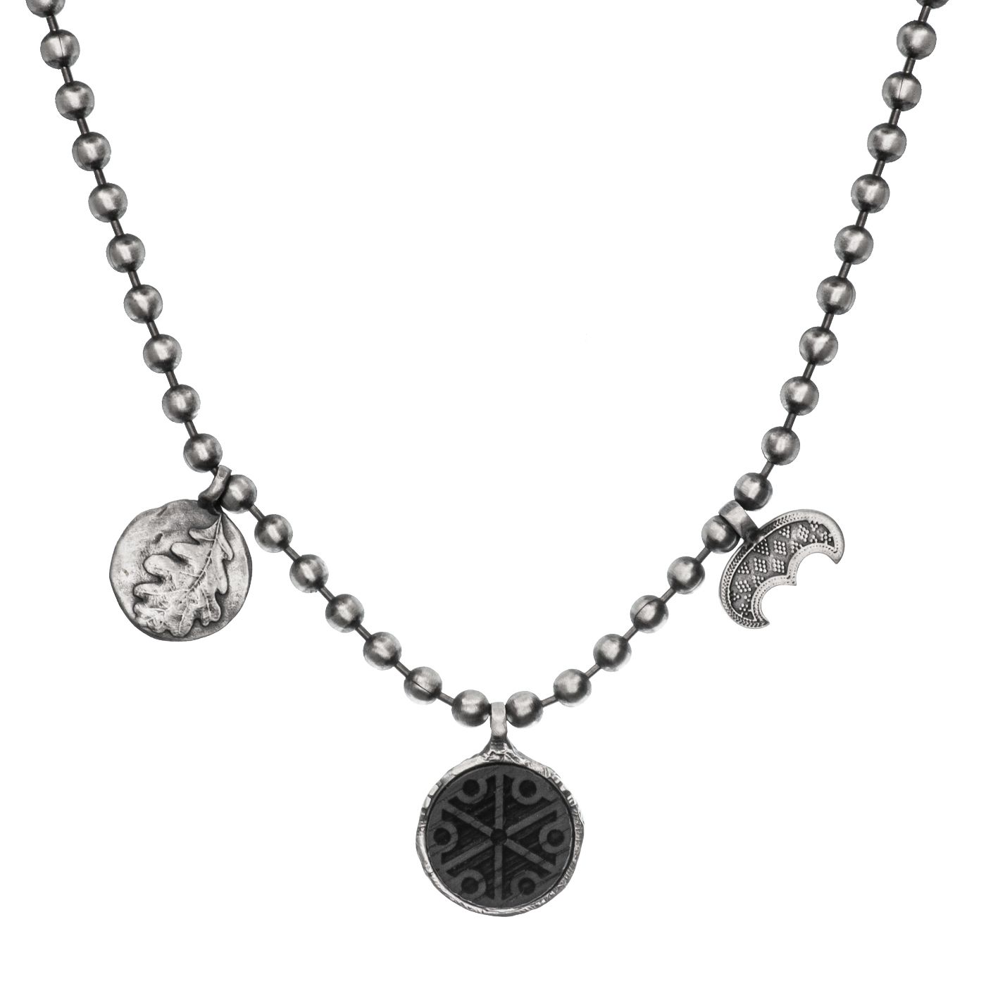 handmade silver necklace with slavic symbols