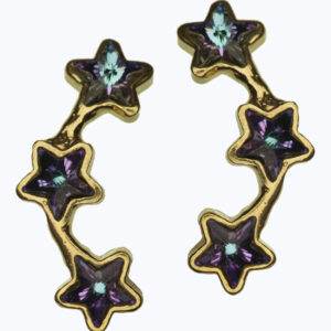 złocone kolczyki artystyczne - Motyle