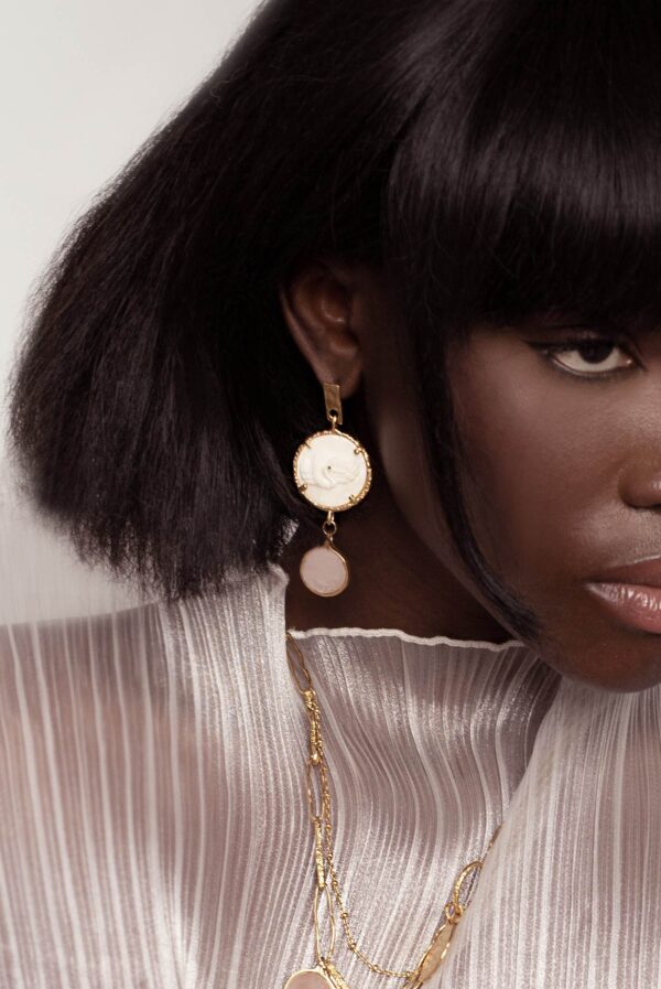 Artystyczna biżuteria - kolczyki srebrne z kamieniami naturalnymi