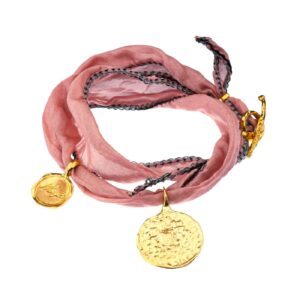 sportowa elegancja - bransoletka ze złotymi zawieszkami - Motyle