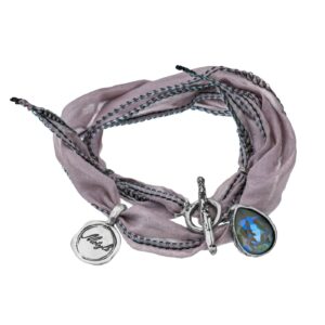 bransoletka jedwabna z kryształem swarovskiego - Motyle