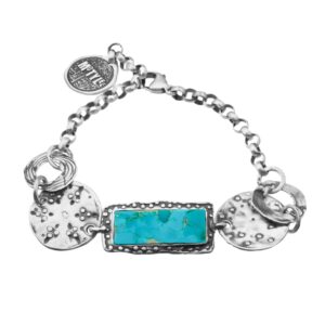 Srebrna bransoletka z turkusem z kolekcji Shambhala marki Motyle